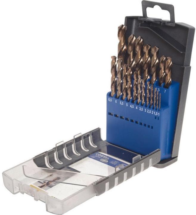 Actual product image kwb COBALT Twist drill set 19 pcs. (1 mm, 3.5 mm, 4 mm, 6.5 mm, 7 mm, 1.5 mm, 2 mm, 2.5 mm, 3 mm, 9.5 mm, 10 mm, 4.5 mm, 5 mm, 5.5 mm, 6 mm, 7.5 mm, 8 mm, 8.5 mm, 9 mm)