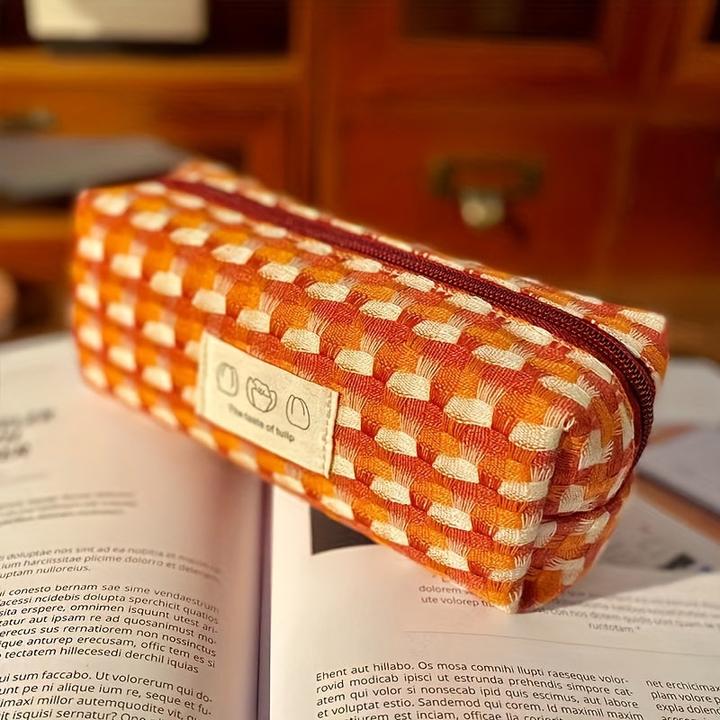 Produktbild Only-Bags.Store Regenbogen geflochtene Schreibwaren Tasche waschbar Pencil Case Briefpapier Box grosse Kapazität