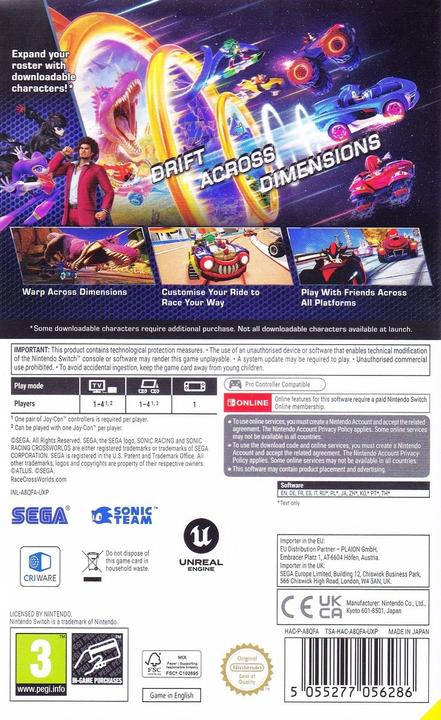 Immagine prodotto Sega Sonic Racing: Crossworlds (Switch, EN)