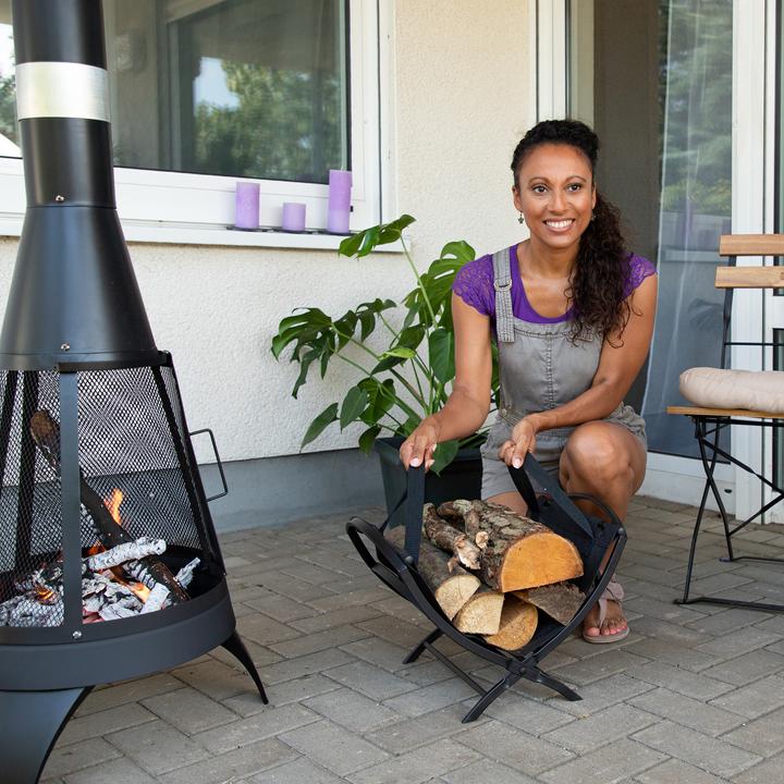 Actual product image Relaxdays Fireplace wood basket