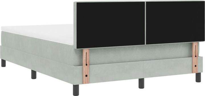 Produktbild VidaXL Boxspringbett mit Matratze Hellgrau 140x200 cm Samt (140 x 200 cm)