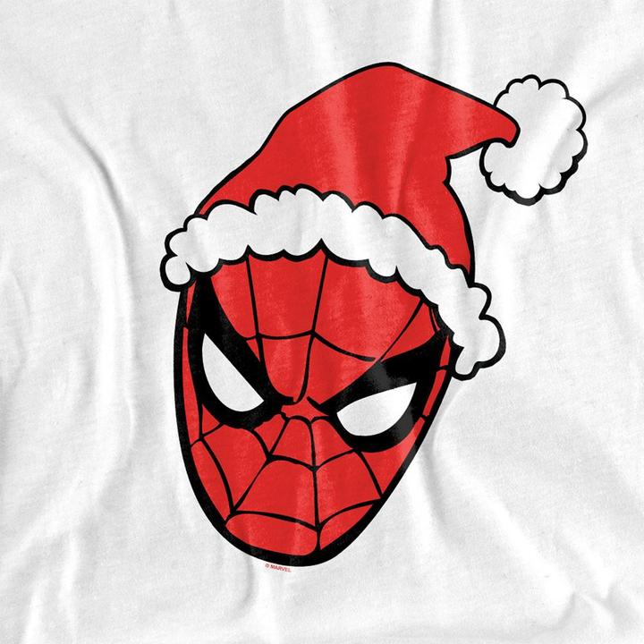 Actual product image Spiderman Unisex Adult Santa Hat T-Shirt (L)