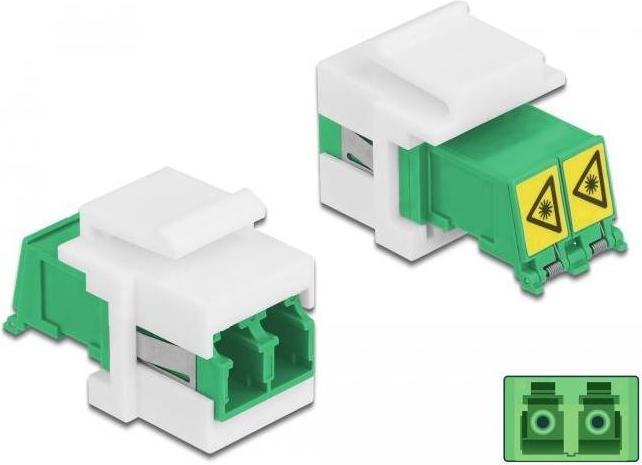 Produktbild Delock Keystone Modul LC Duplex Buchse zu LC Duplex Buchse mit Laserschutzklappe innen (Keystone Modul)