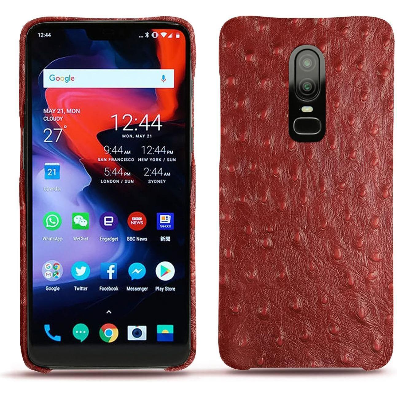 Noreve Lederschutzhülle (OnePlus 6), Smartphone Hülle, Rot