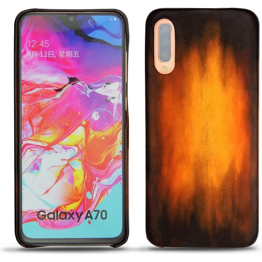 Noreve Lederschutzhülle (Samsung Galaxy A70), Smartphone Hülle, Violett