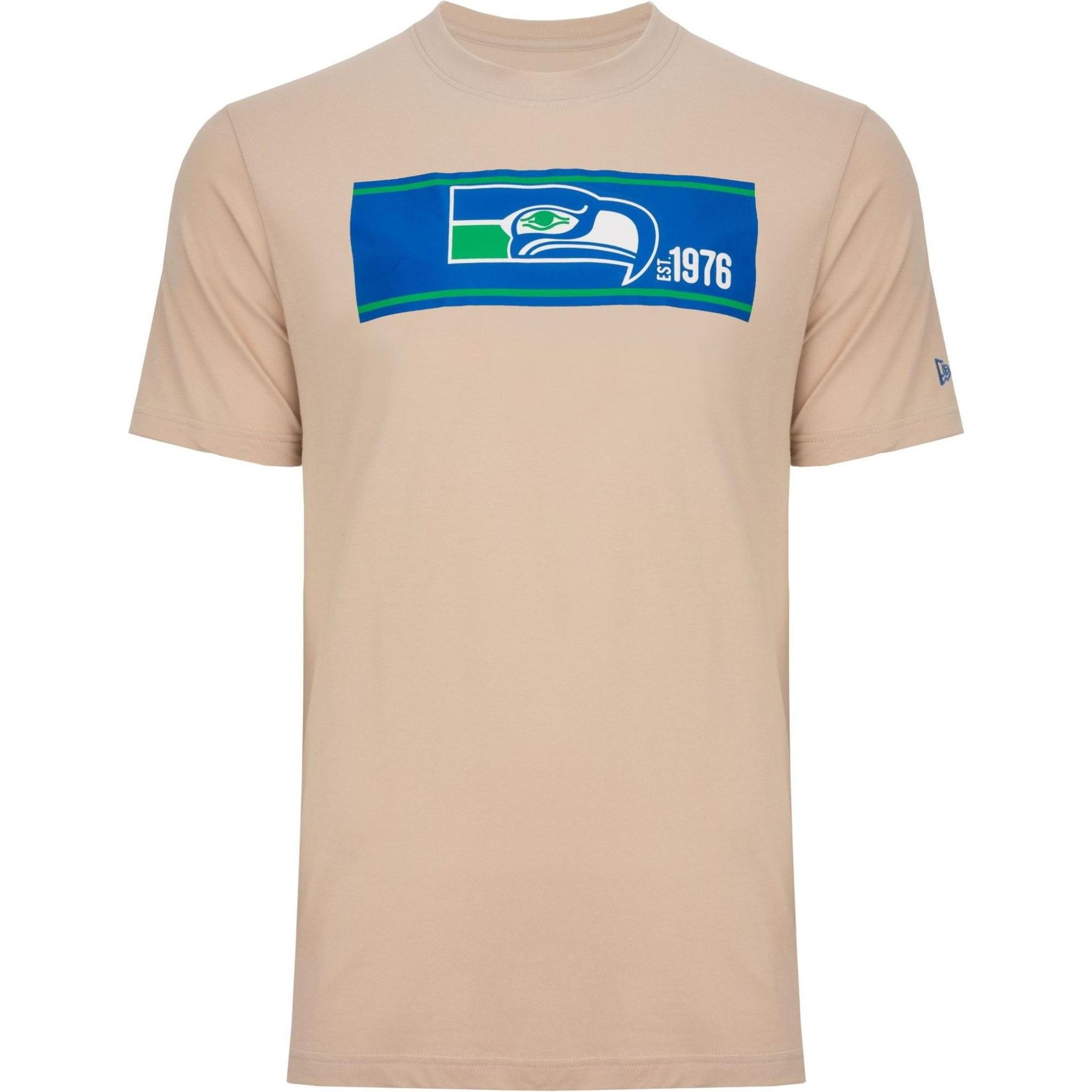 New Era, Herren, Shirt, Shirt - NFL SIDELINE Seattle Seahawks stone - XL, Beige, (XL)