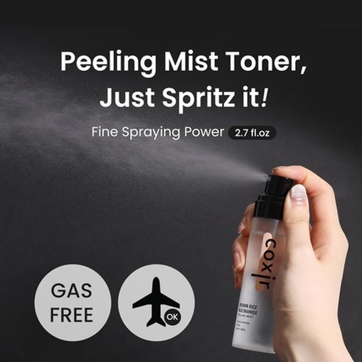 Actual product image Coxir Brown Rice Niacinamide Peeling Mist Toner with AHA and BHA (Cleansing scrub)