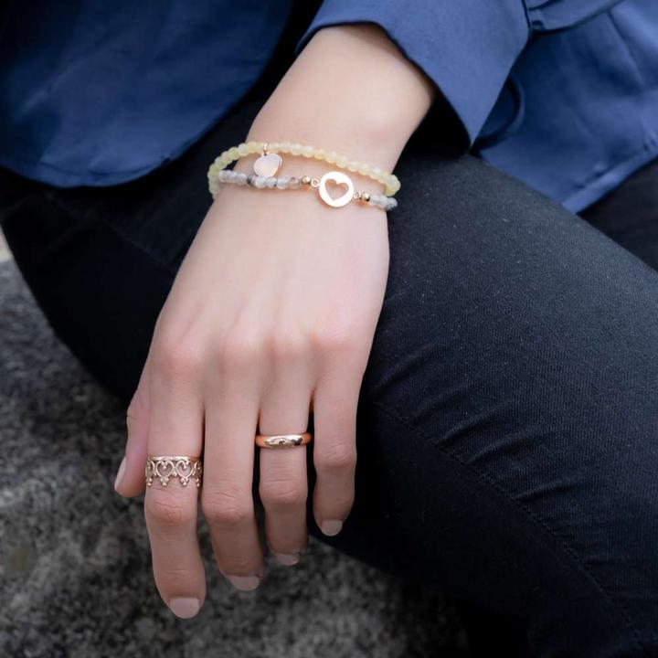 Immagine prodotto Bijouteria Bracciale (19 cm, Acciaio inossidabile, Rivestimento in PVD (colore oro), Agata)