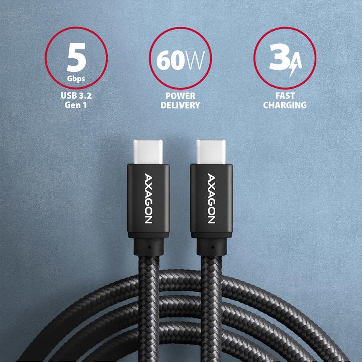 Immagine prodotto Axagon USB C – USB C (2 m, USB 3.2 Gen 1)