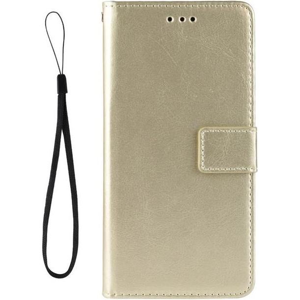 MU Classic Crazy Horse Leder Hülle (LG G8 ThinQ), Smartphone Hülle, Gold