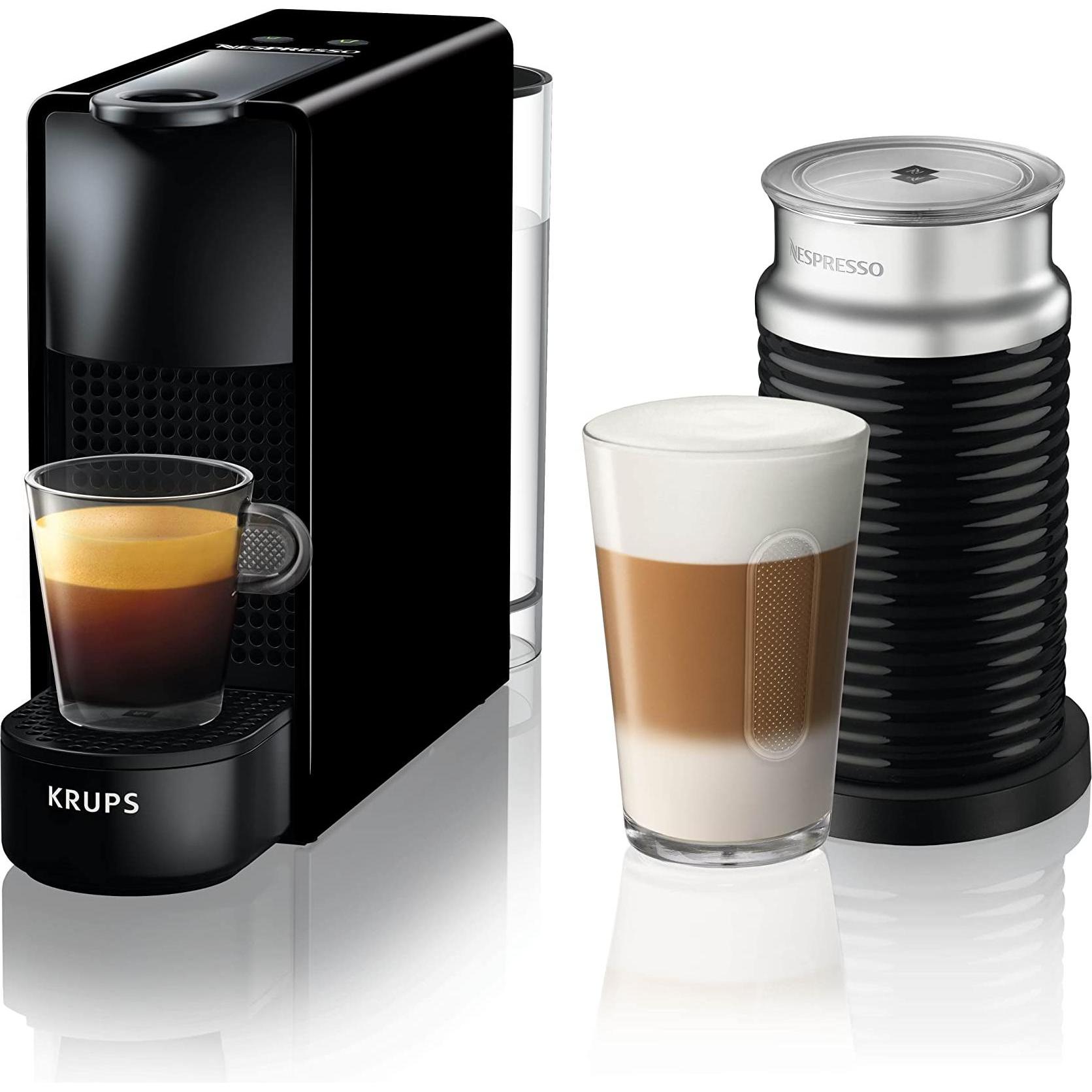 Krups Nespresso Essenza Mini & Aeroccino 3, Macchina da caffè a capsule, Nero
