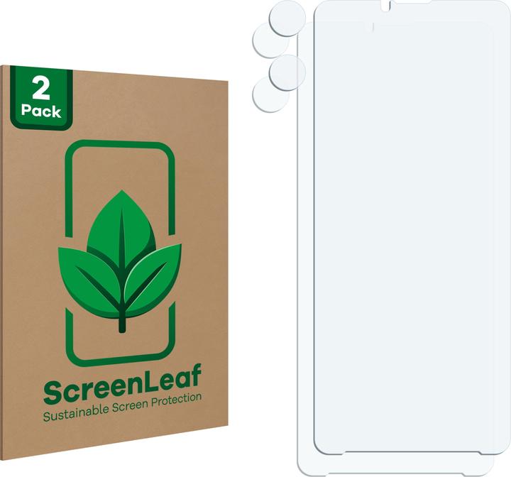Produktbild ScreenLeaf Schutzfolie nachhaltiger Displayschutz Displayschutzfolie Folie Klar Transparent (2 Stk., Sony Xperia 10 VI)
