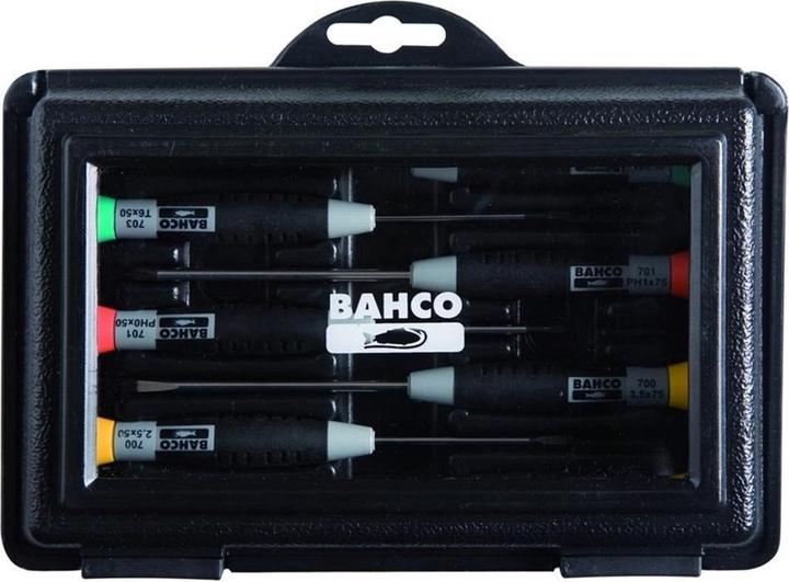 Produktbild Bahco Satz Schraubendreher für Schlitz-, Phillips- und TORX - Schrauben mit Präzisionsgriff - 7-teilig (Schlitz)