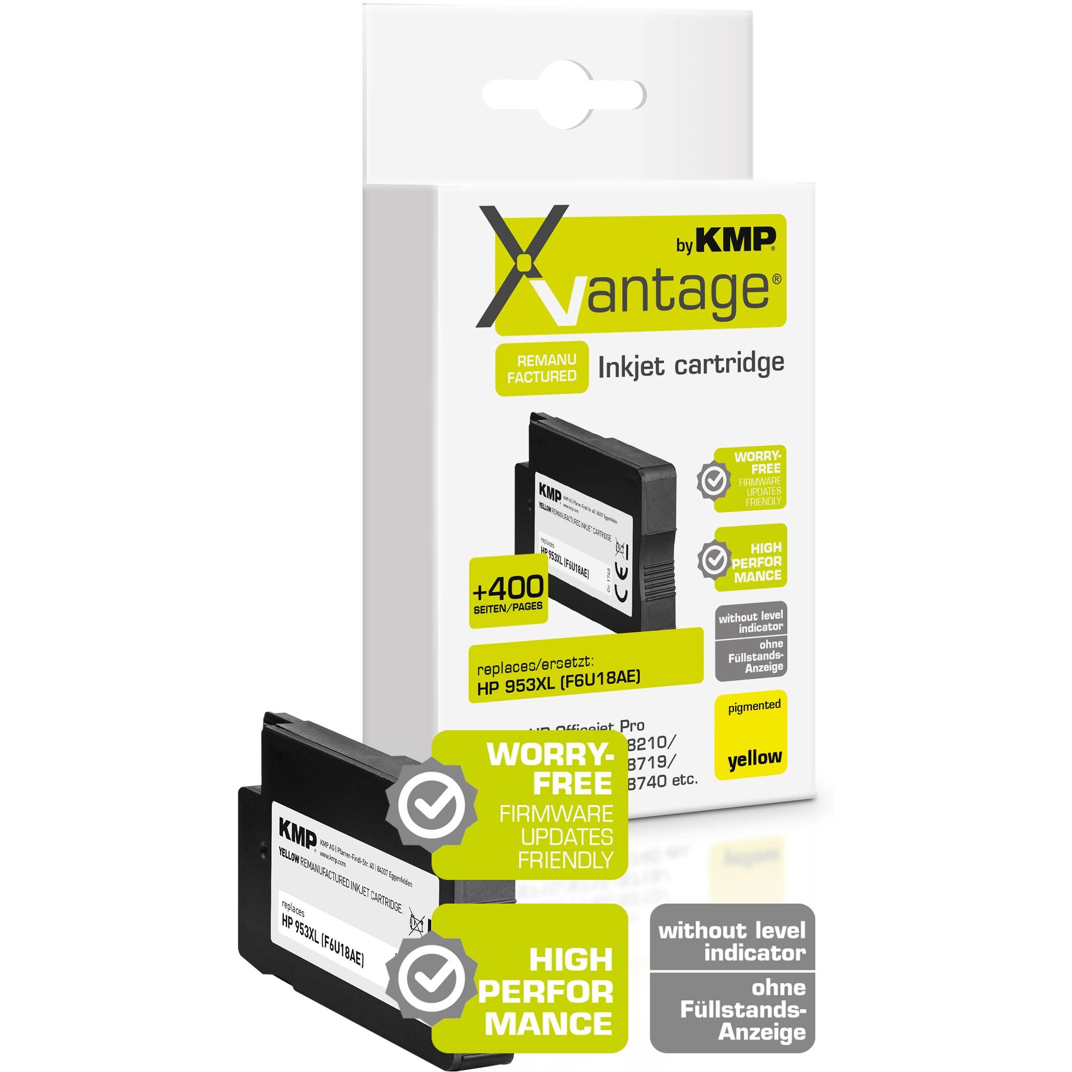 Thumbnail - KMP, Druckerpatrone, Patrone HP 953XL F6U18AE yellow 2000 S. remanufactured (Y)