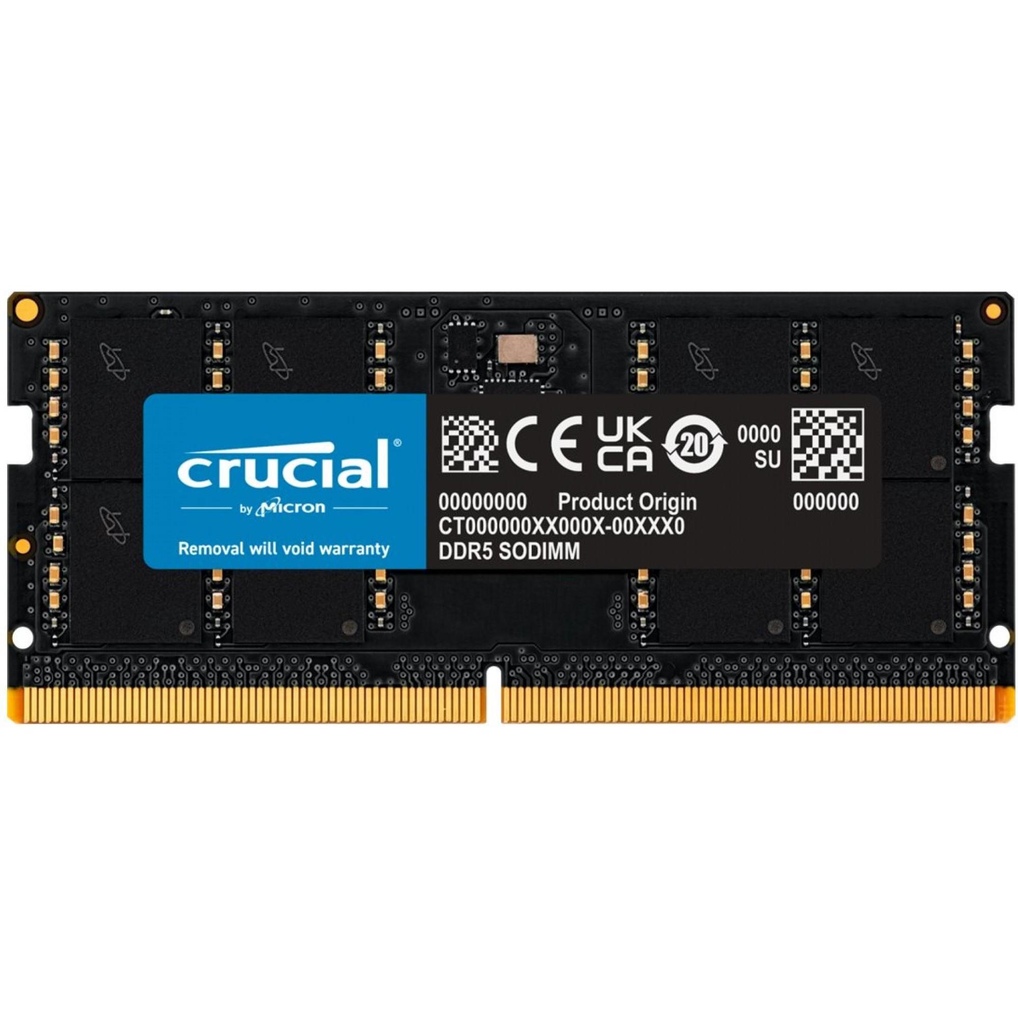 Crucial CT48G56C46S5 (1 x 48GB, 5600 MHz, DDR5-RAM, SO-DIMM), RAM, Schwarz