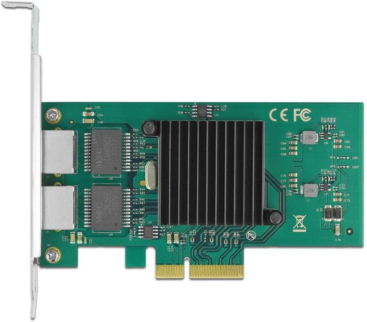 Actual product image Delock PCI Express x4 card 2 x RJ45 Gigabit LAN i82576 (Ethernet, RJ45)
