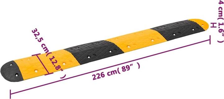 Image du produit vidaXL Bodenschwelle Gelb & 129 x 32,5 x 4 cm Gummi