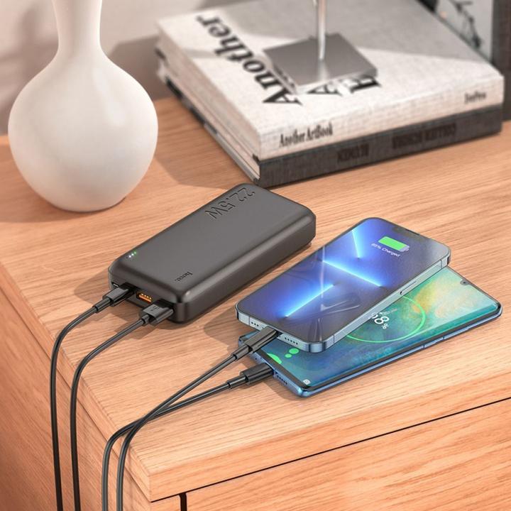 Actual product image Hoco External battery Power Bank J101A PD 20W+Quick Charge 3.0 22.5W 20000mAh black (20000 mAh, 20 W)