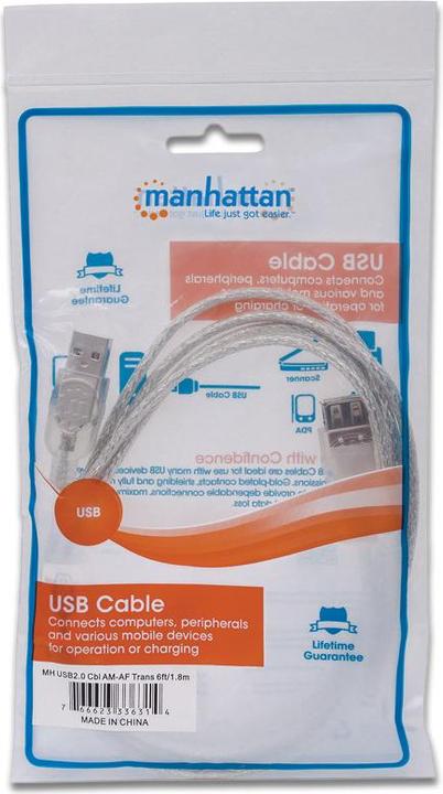 Image du produit Manhattan Câble d'extension Hi-Speed USB 2.0 (1.80 m, USB 2.0)