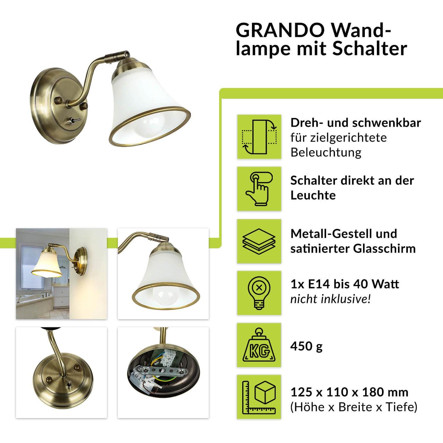 Thumbnail - Licht-Erlebnisse, Wandleuchte + Deckenleuchte, Grando (E14)