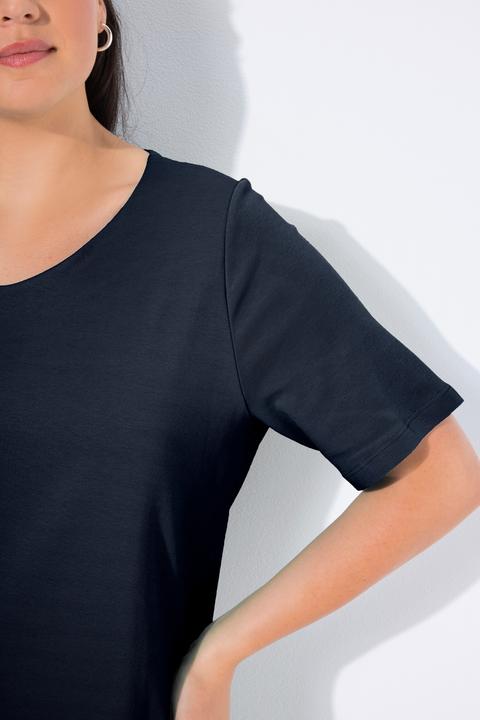 Immagine prodotto Ulla Popken Maglia aderente con davanti doppio, scollo a girocollo e mezze maniche (62)