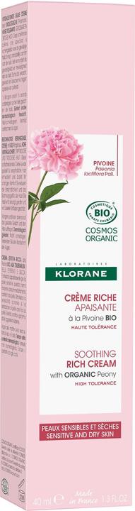 Image du produit Klorane Crème riche et apaisante à la pivoine BIO (40 ml, Crème 24h)