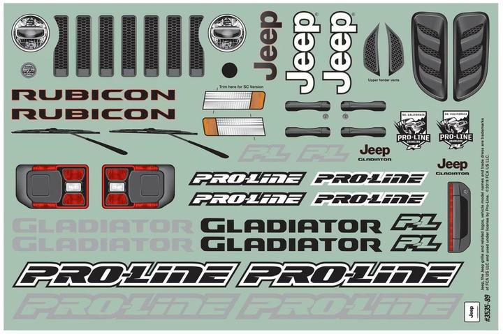 Actual product image Proline Body Jeep Gladiator Rubicon unpainted, 1:10