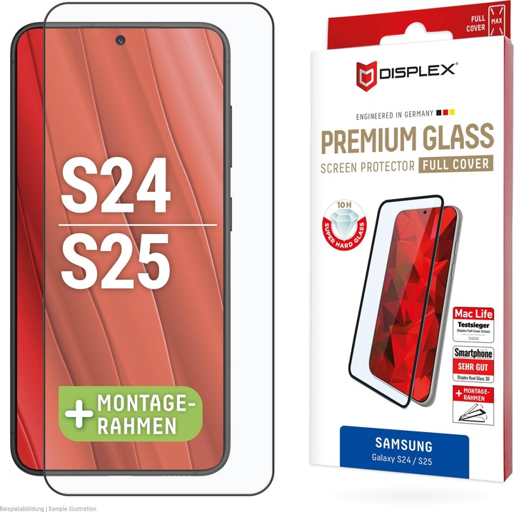 Immagine prodotto Displex Real Glass, Full Cover Panzerglas (1 Pezzo/i, Samsung Galaxy S25, Samsung Galaxy S24)