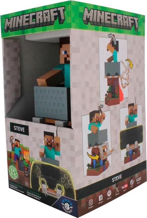 Actual product image Exquisite Gaming Cable Guys R.E.S.T - Minecraft - Steve Support pour Téléphone et Manette (PS5)
