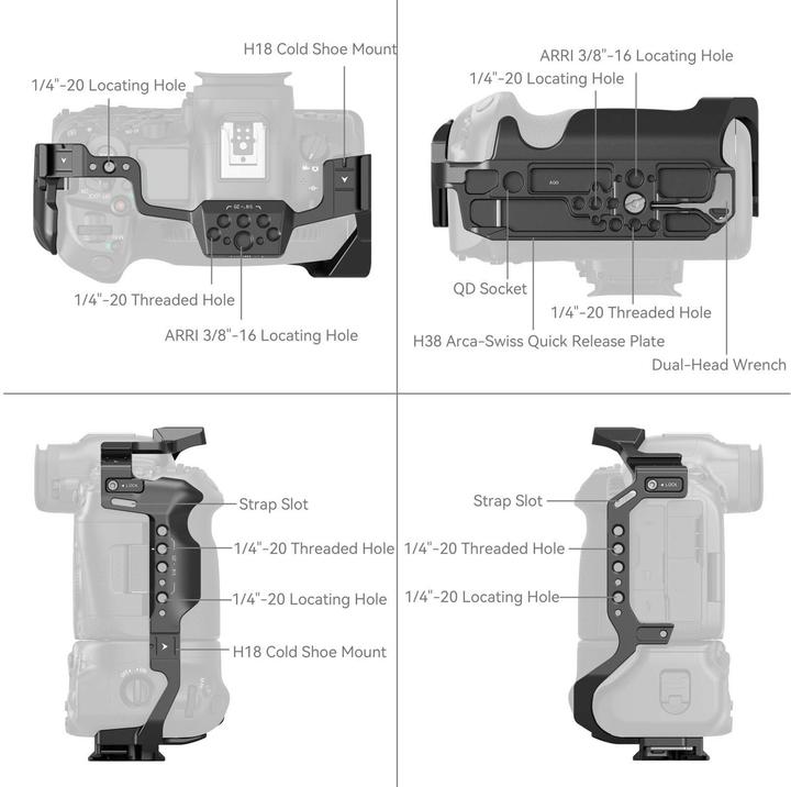 Produktbild SmallRig 5623 Cage for Canon EOS R5 Mark II with Battery Grip BG-R20 (Cage)