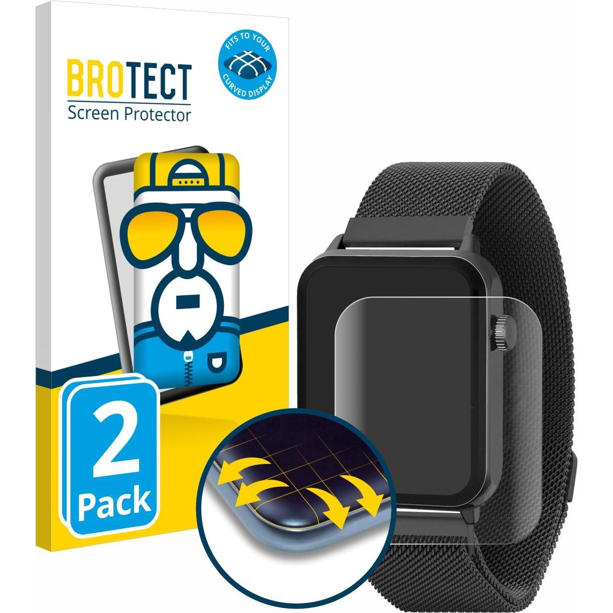 BROTECT Fullscreen Schutzfolie Displayschutz Folie Klar Transparent, Smartwatch Schutzfolie, Transparent