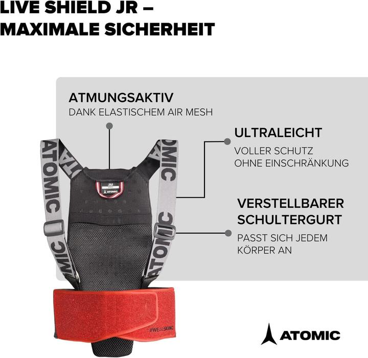 Image du produit Atomic Protecteur Live Shield Junior (taille : JL, taille 140 à 160) (L, Protection dorsale)