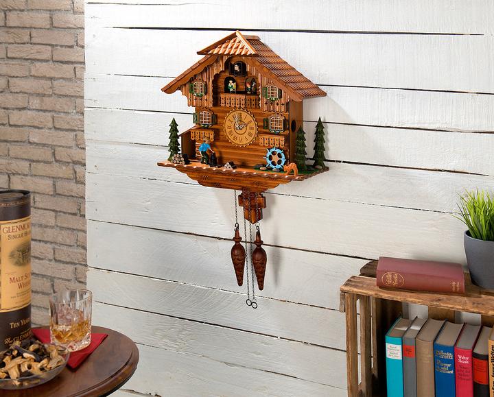 Immagine prodotto St. Leonhard Handgeschnitzte Quarz-Kuckucksuhr mit Musik und beweglichen Figuren