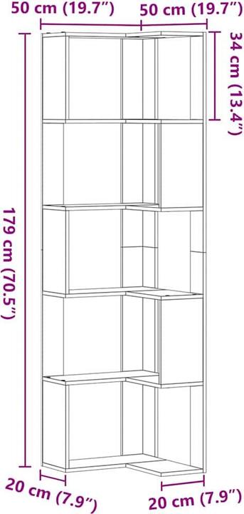 Image du produit VidaXL Eckschrank (50 x 50 x 179 cm)