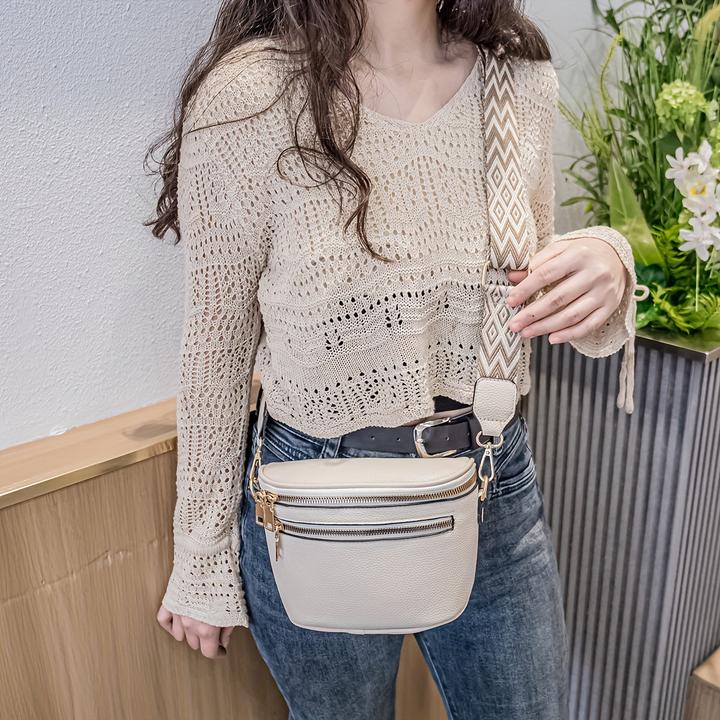 Immagine prodotto Only-Bags.Store Borsa a tracolla con cinturino largo, borsa a tracolla con marsupio, borsa a tracolla con cerniera