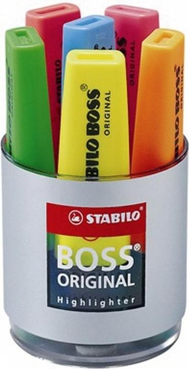Produktbild STABILO BOSS ORIGINAL Textmarker (Gelb, Blau, Grün, Rot, Orange, Pink, 5 mm, 6 x)