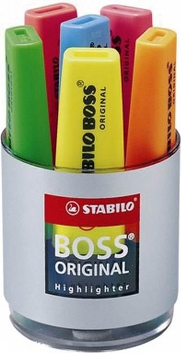 Produktbild STABILO BOSS ORIGINAL Textmarker (Gelb, Blau, Grün, Rot, Orange, Pink, 5 mm, 6 x)