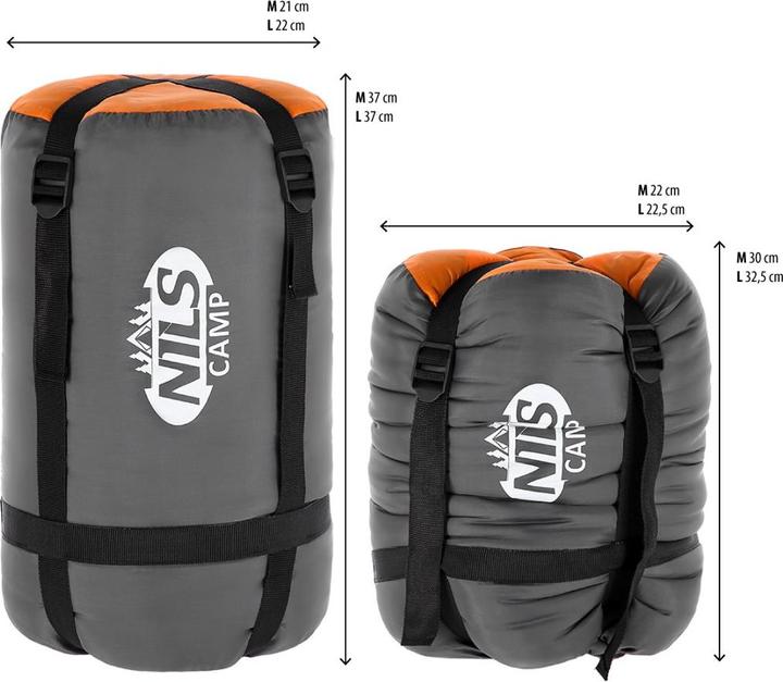 Produktbild Nils Nc2008 Grau-Orange Schlafsack Grösse M. Lager L (215 cm)