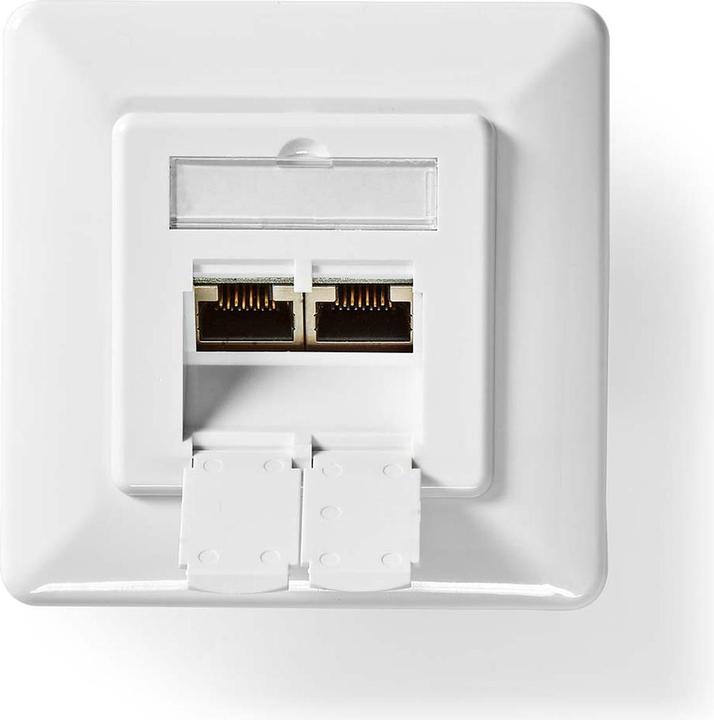 Nedis Presa di rete a muro | Montaggio ad incasso | Porta/e a 2 porte | CAT6a | Diritto | Presa | (UTP, CAT6a, 0.07 m)