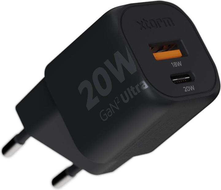 Image du produit Xtorm 1 x USB-C 20W, 1x USB-A 18W, ohne Kabel XEC020 black (20 W)