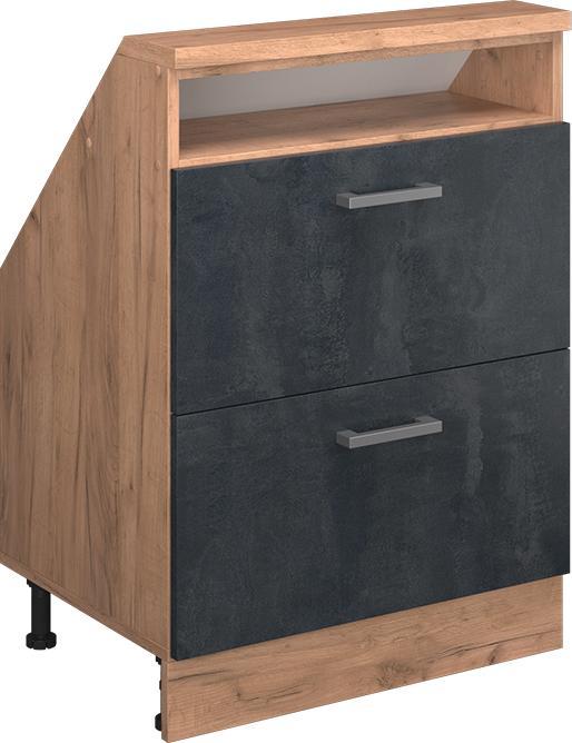 Goldkraft Eiche, Schwarz, Schwarz Beton