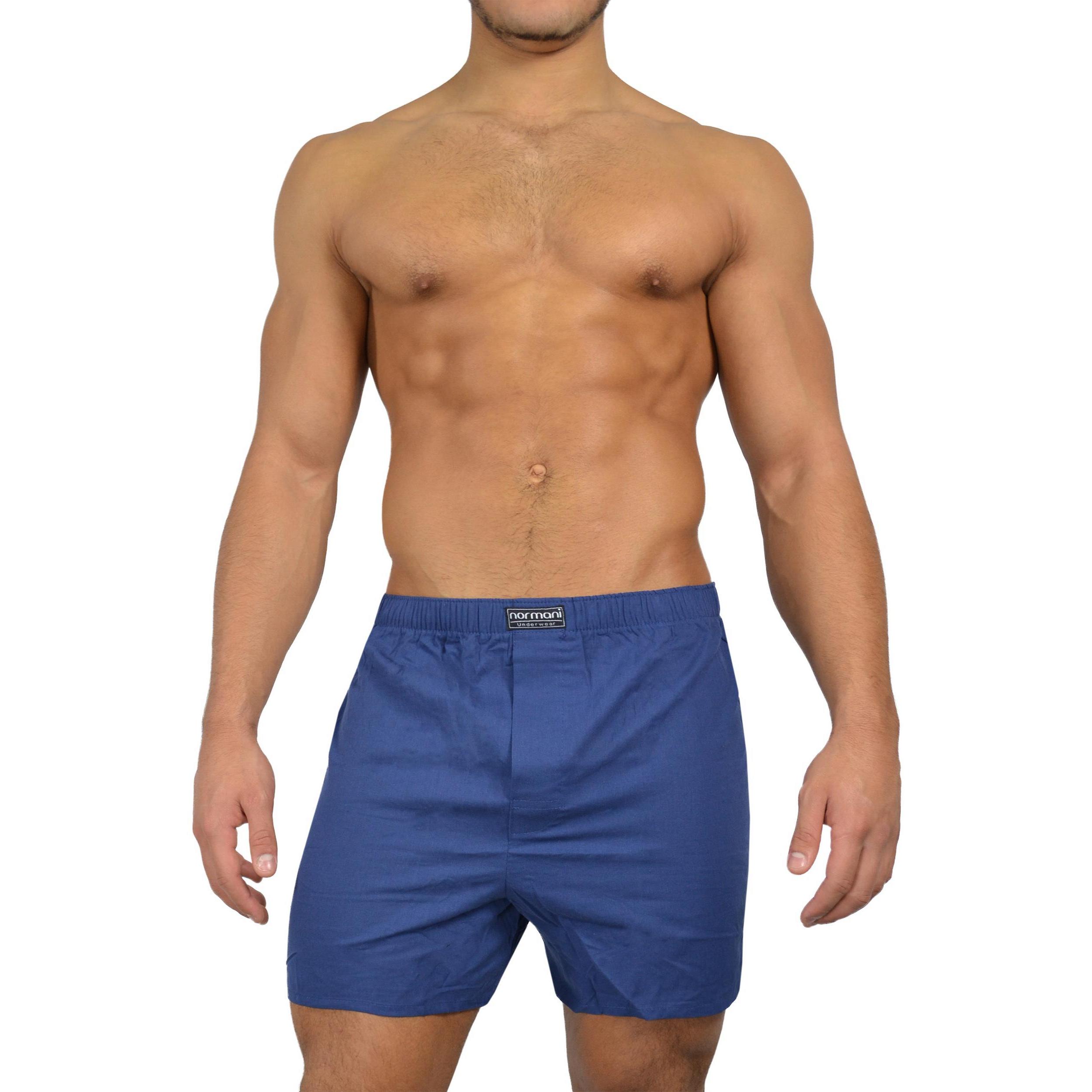 Thumbnail - Normani, Herren, Unterhosen, 3 Stück Herren Web Boxershorts, Blau, (S, 3er Pack)