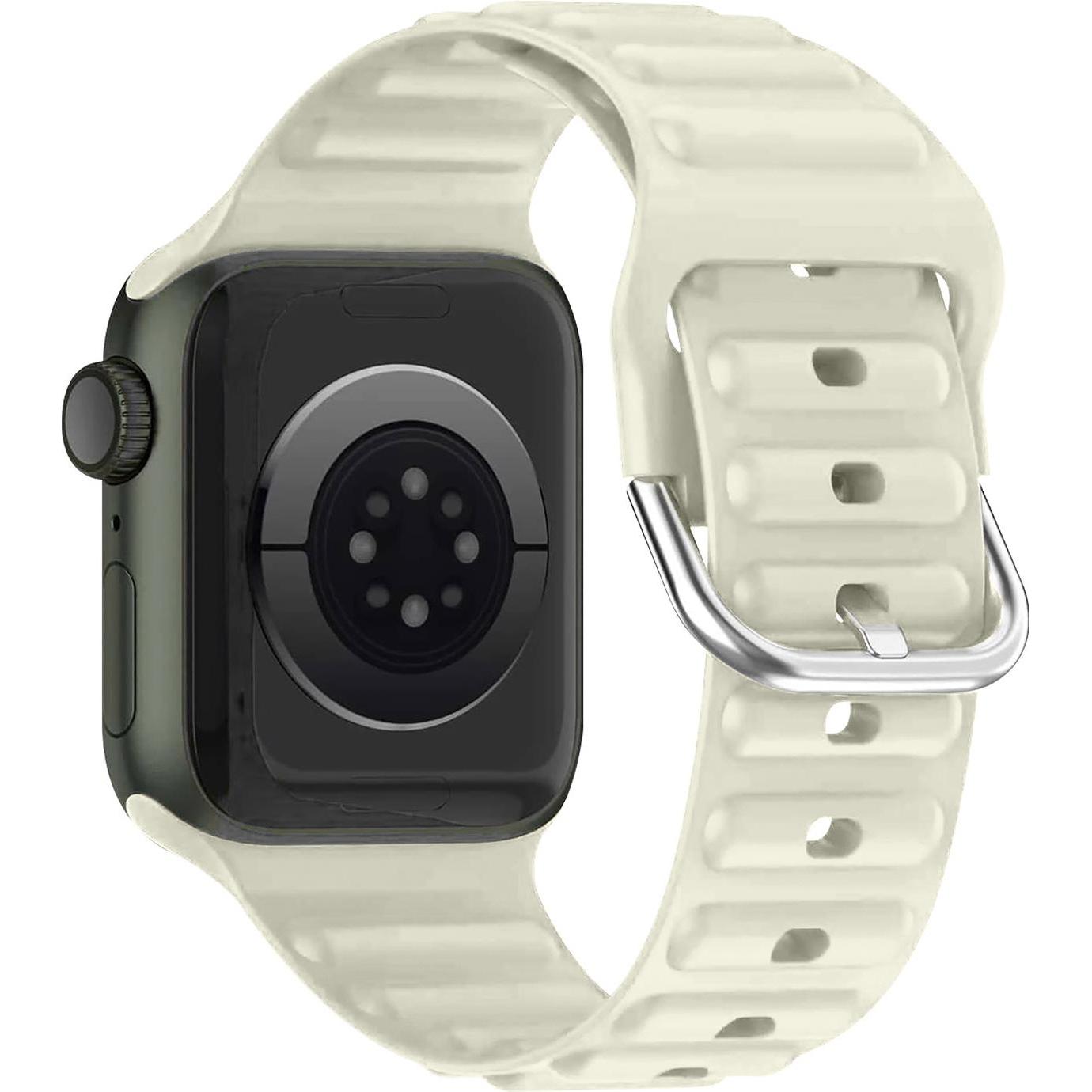 Avizar Ersatzarmband (Silikon, Apple Watch Series 7, Apple Watch Series 8, Apple Watch Series 6), Uhrenarmband, Beige