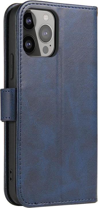 Produktbild Hurtel Wallet Case with Stand for iPhone 15 Pro Magnet Case - Blue (Apple iPhone 15 Pro)