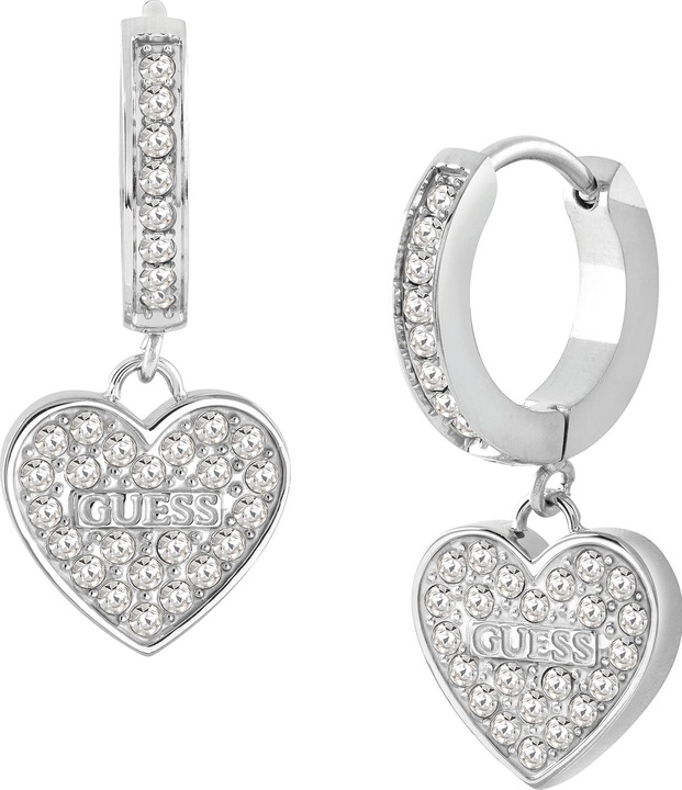Guess Huggie Me Shiny Steel Earrings JUBE03136JWRHT/U (Edelstahl)