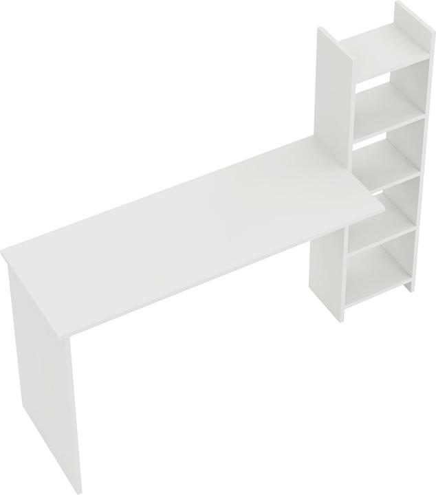 En.Casa Schreibtisch mit Regal Chagtuniejle 150x45x120 cm Weiss
