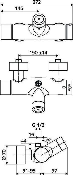 Image du produit Schell Robinetterie de douche VW VITUS VD-C-T/o chr Raccord de douche supérieur avec désinfection