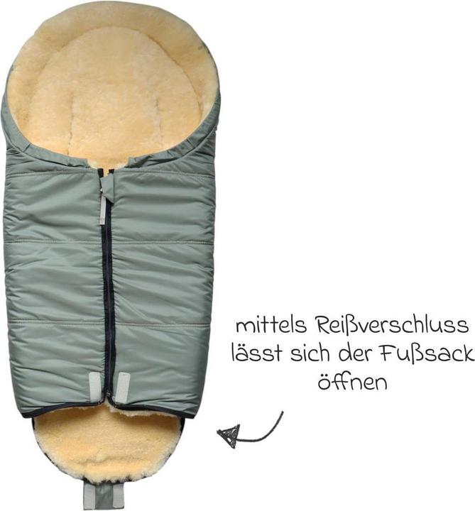 Produktbild Kaiser Baby Kaiser Babyschalen Fusssack aus Lammfell Naadja, salbei green/grey