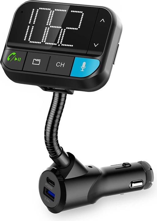 Actual product image Nedis Car Audio FM Transmitter | Gooseneck | Handsfree | 2 " | Black and White Monitor | Bluetoot