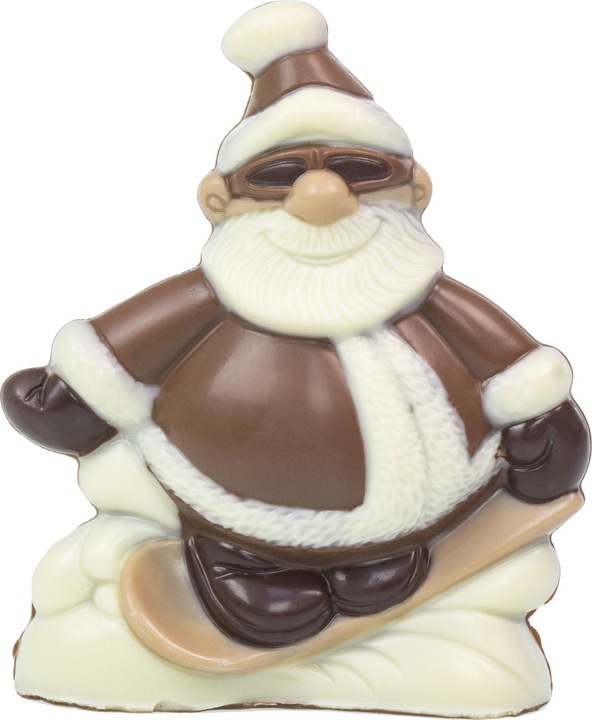 Actual product image miniSchoggi Chocolate mold Santa Claus on snowboard